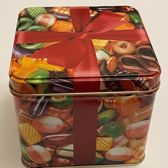 Peerless Old Time 1992 Xmas Mix Hard Candy Square Tin-Empty Made in USA 4.25" - Picture 3 of 9